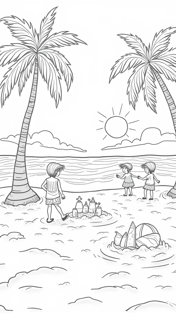 summer coloring page printable